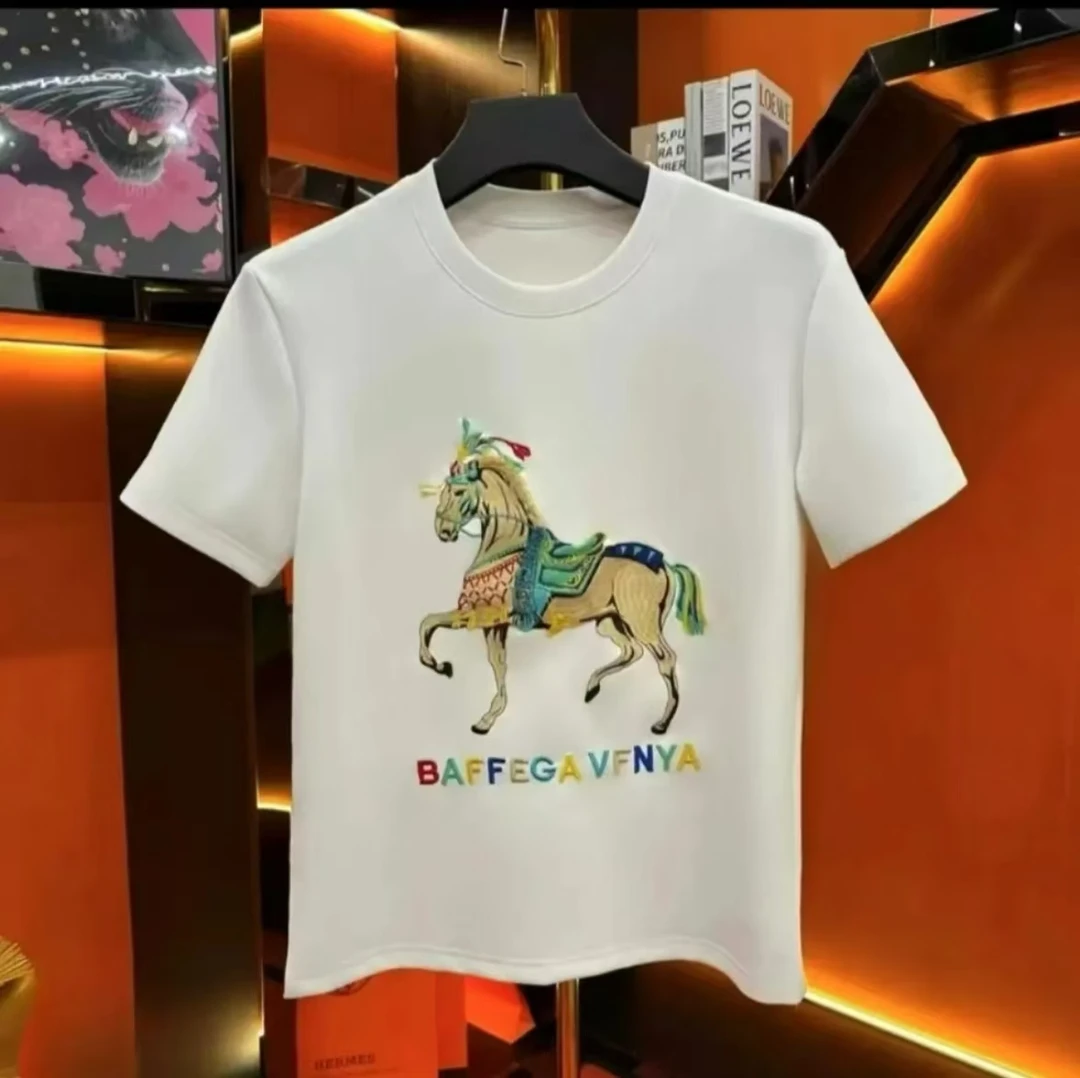 【一折粉丝福利】夏季男女同款百搭潮牌战马短袖T恤