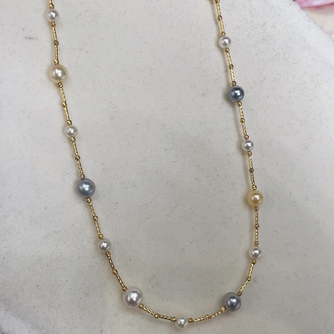 项链海水珍珠银S925镶嵌