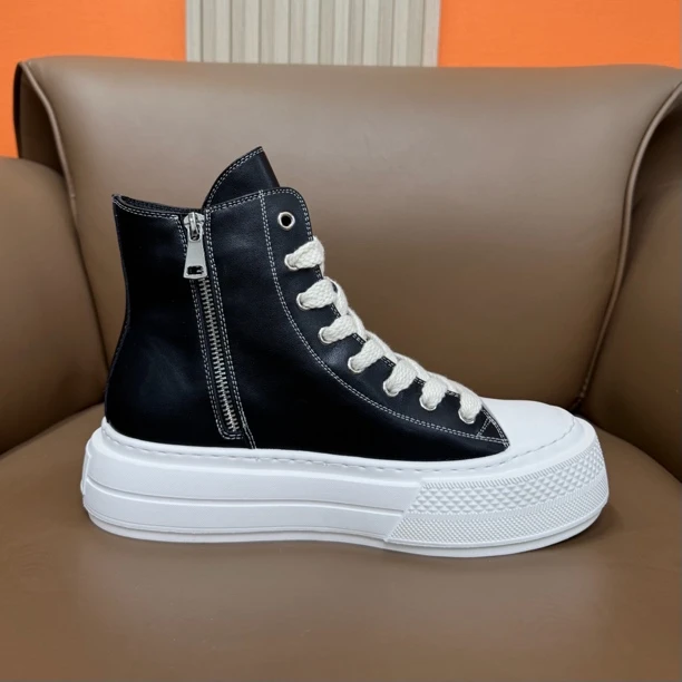 TAAIRXTO真皮高帮鞋男款冬季新款厚底增高加绒保暖马丁靴潮鞋