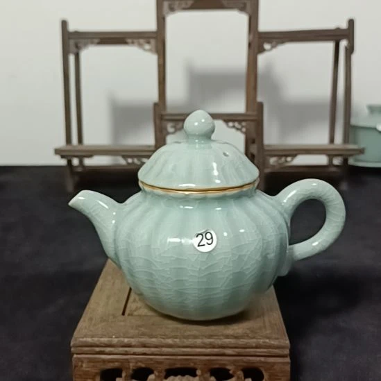 【闪购商品】29号南瓜茶壶，清凉寺汝瓷