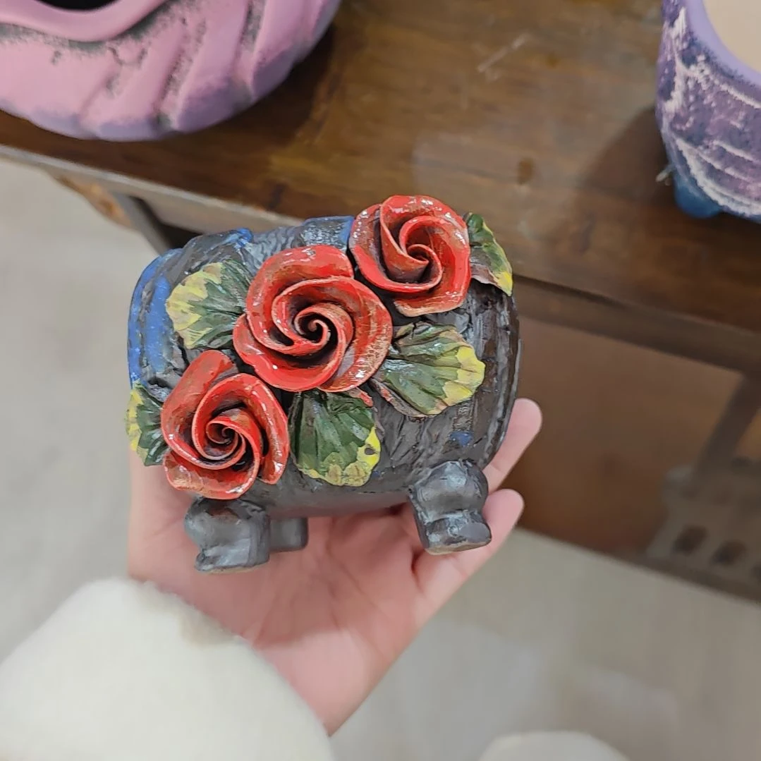 红陶吸水透气的白陶花盆凑满12发货