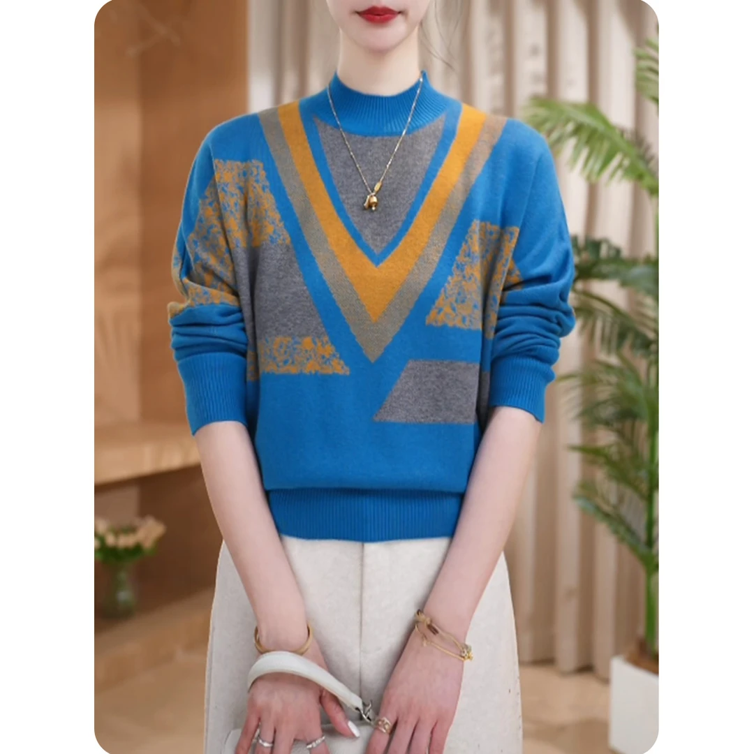 [菱花]新品女士宽松毛衫气质上衣时尚休闲女装4ZS01251037