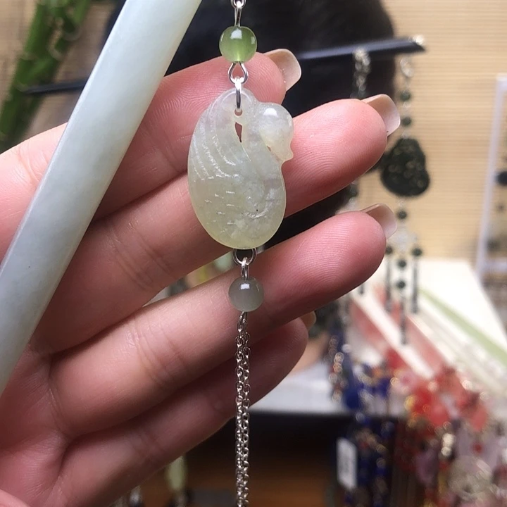 蛇纹石玉未镶嵌发簪