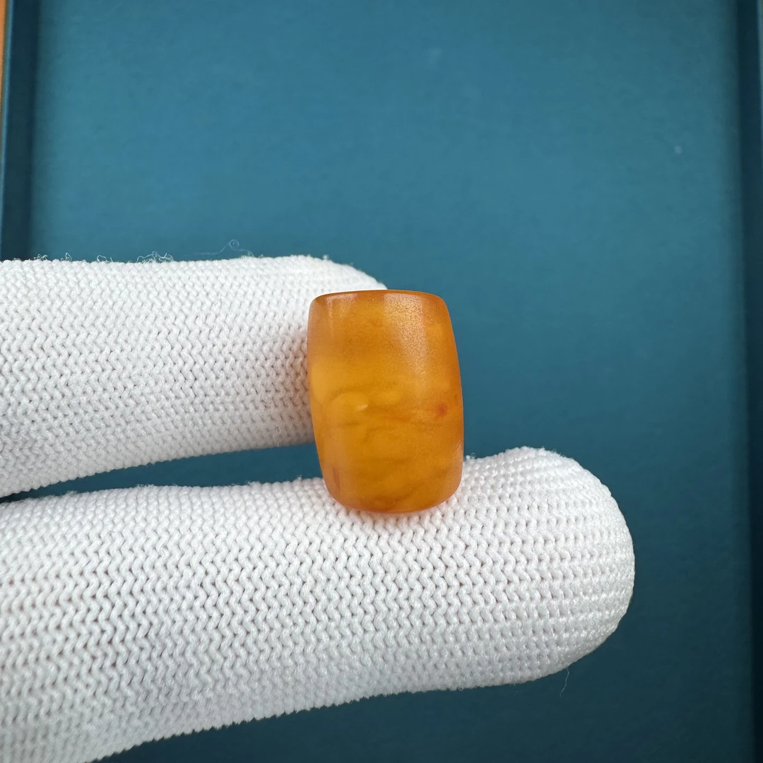K1506天然原矿蜜蜡 老蜡马蹄珠13*17.8mm支持复检假一罚十