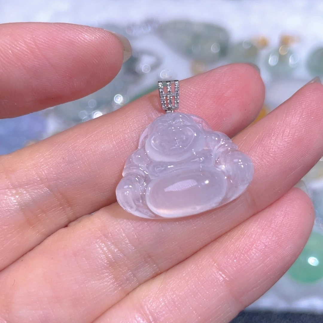 颈饰18K金镶嵌翡翠翡翠