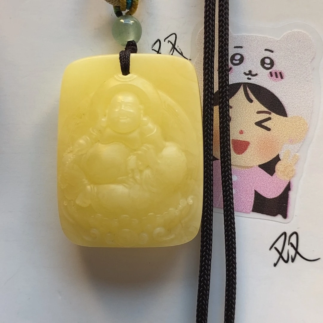 定制琥珀未镶嵌弥勒佛