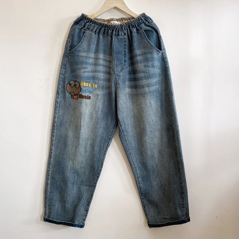 中年妈妈装显瘦休闲洋气微弹水洗不掉色牛仔裤2025新款YX105346