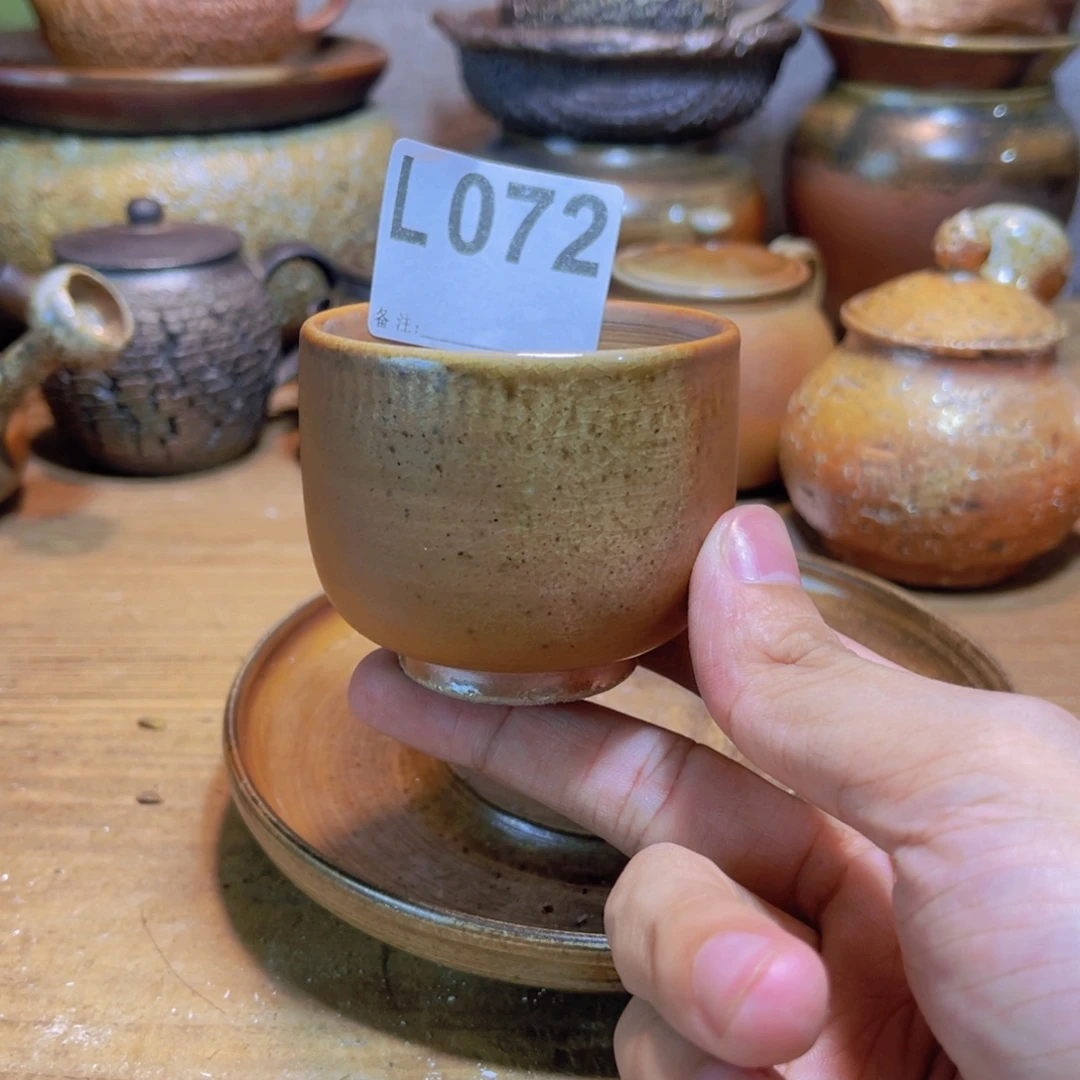 纯手工制作工艺（柴烧）裸烧纯手工制作柴烧杯072