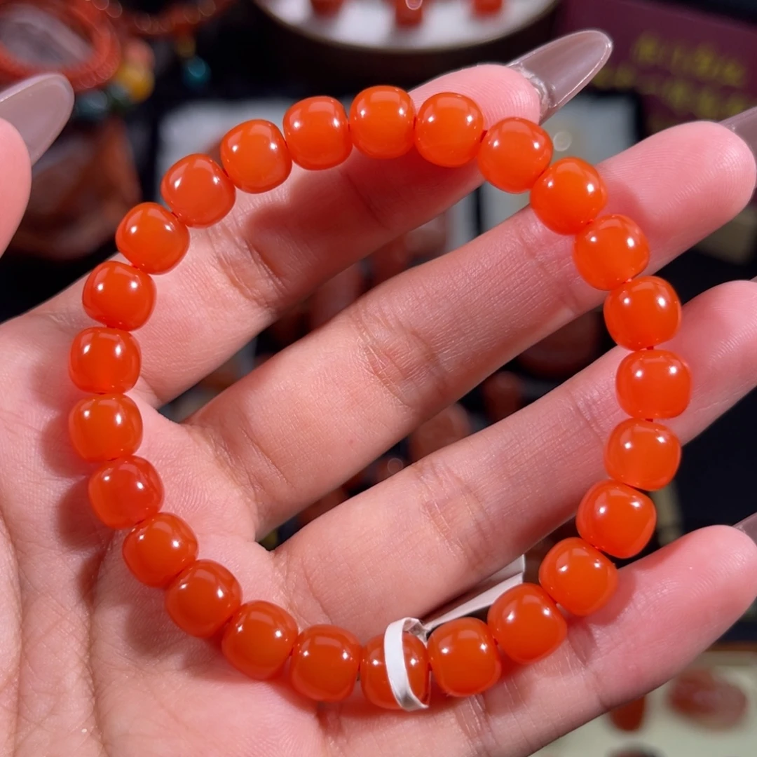 南红玛瑙未镶嵌老形手串8左右