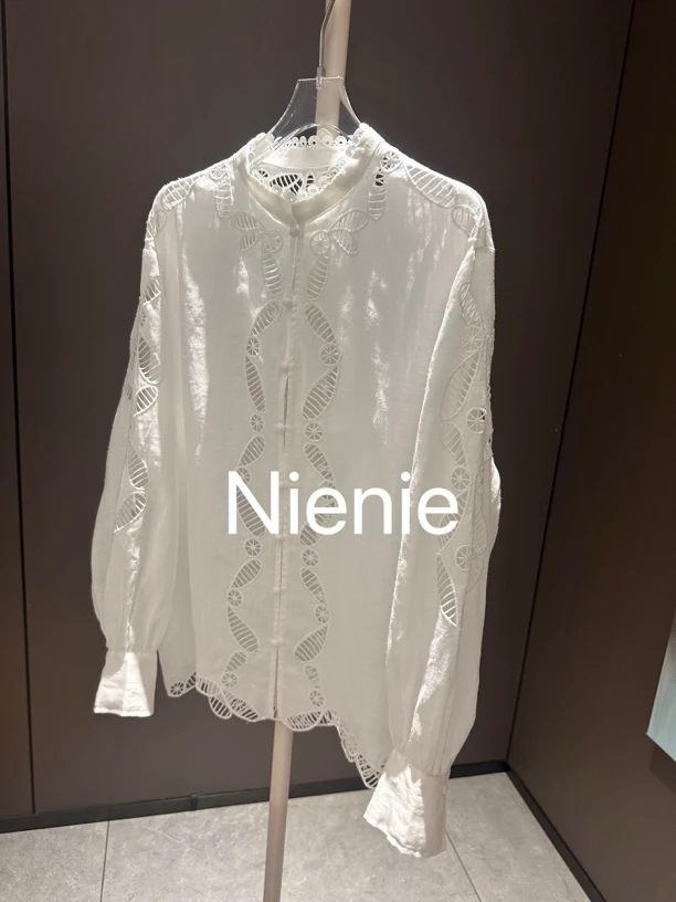 Nienie 重工镂空原创设计师衬衣