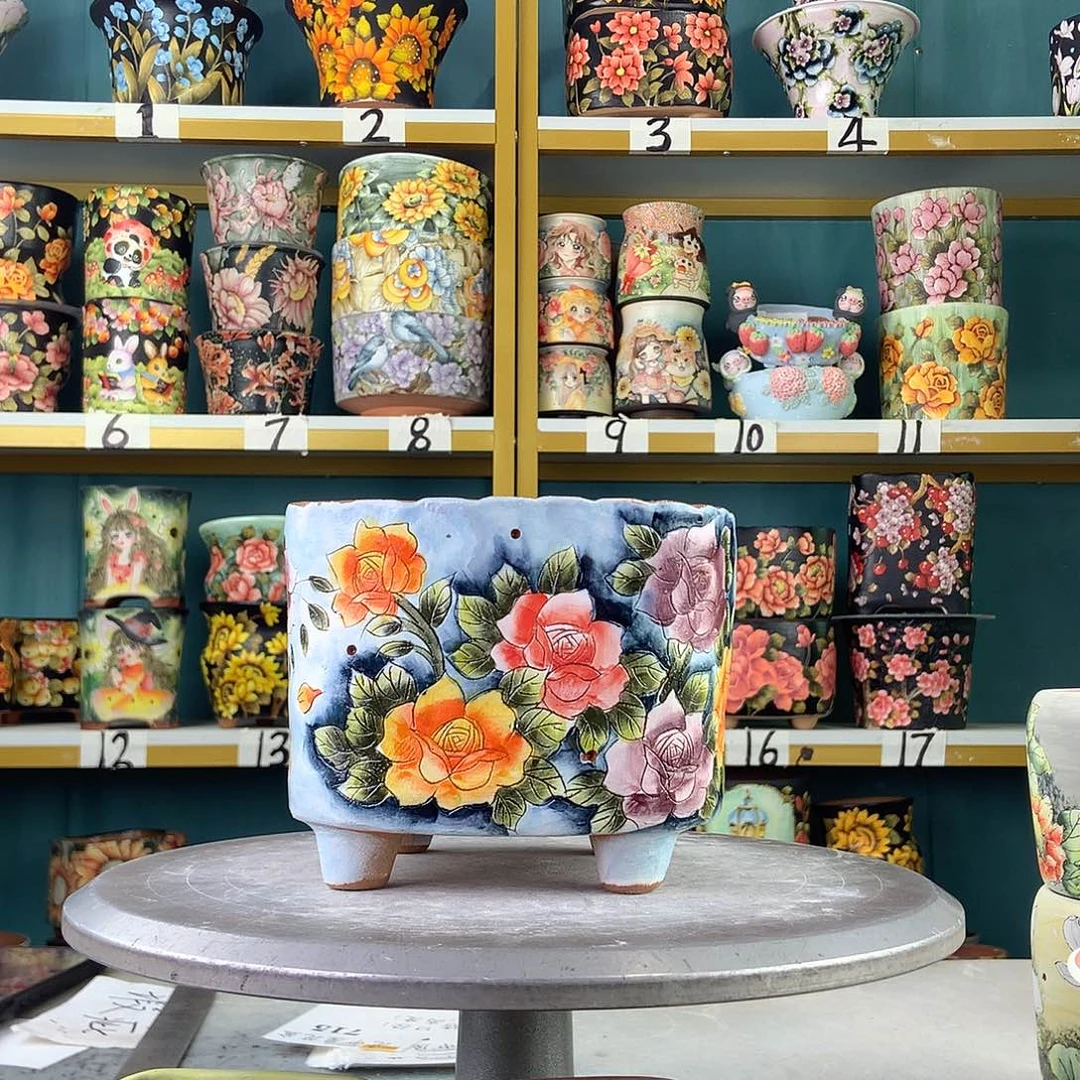 陶景德镇手工花盆304