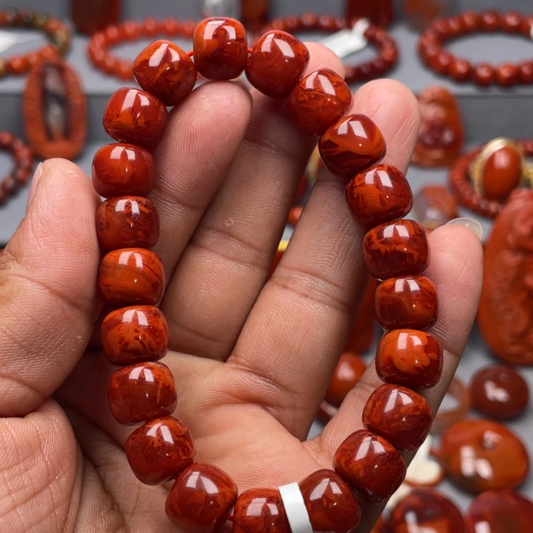 南红玛瑙未镶嵌珠宝奇石单圈11