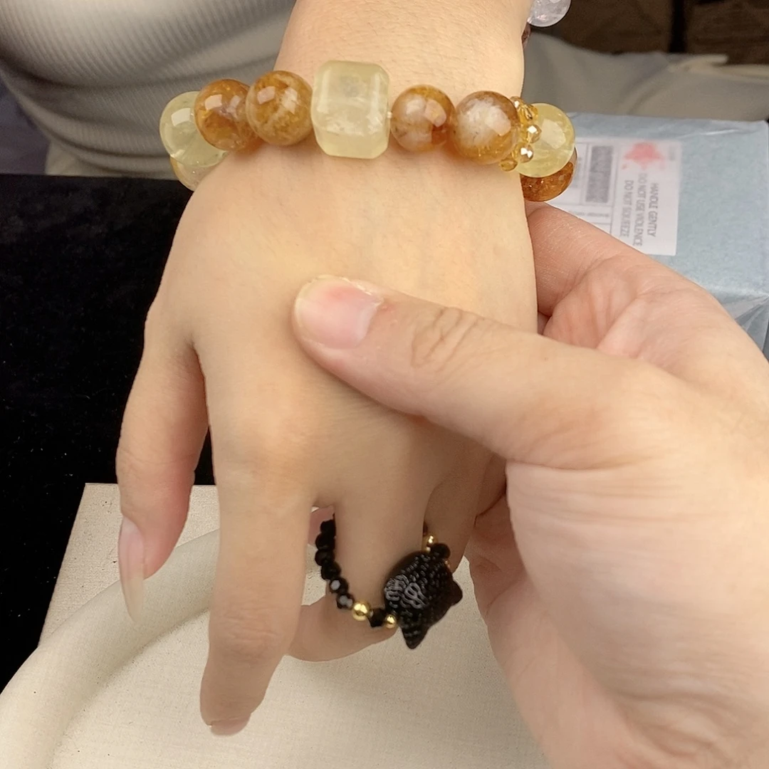 银S925镀金镶嵌手链水晶