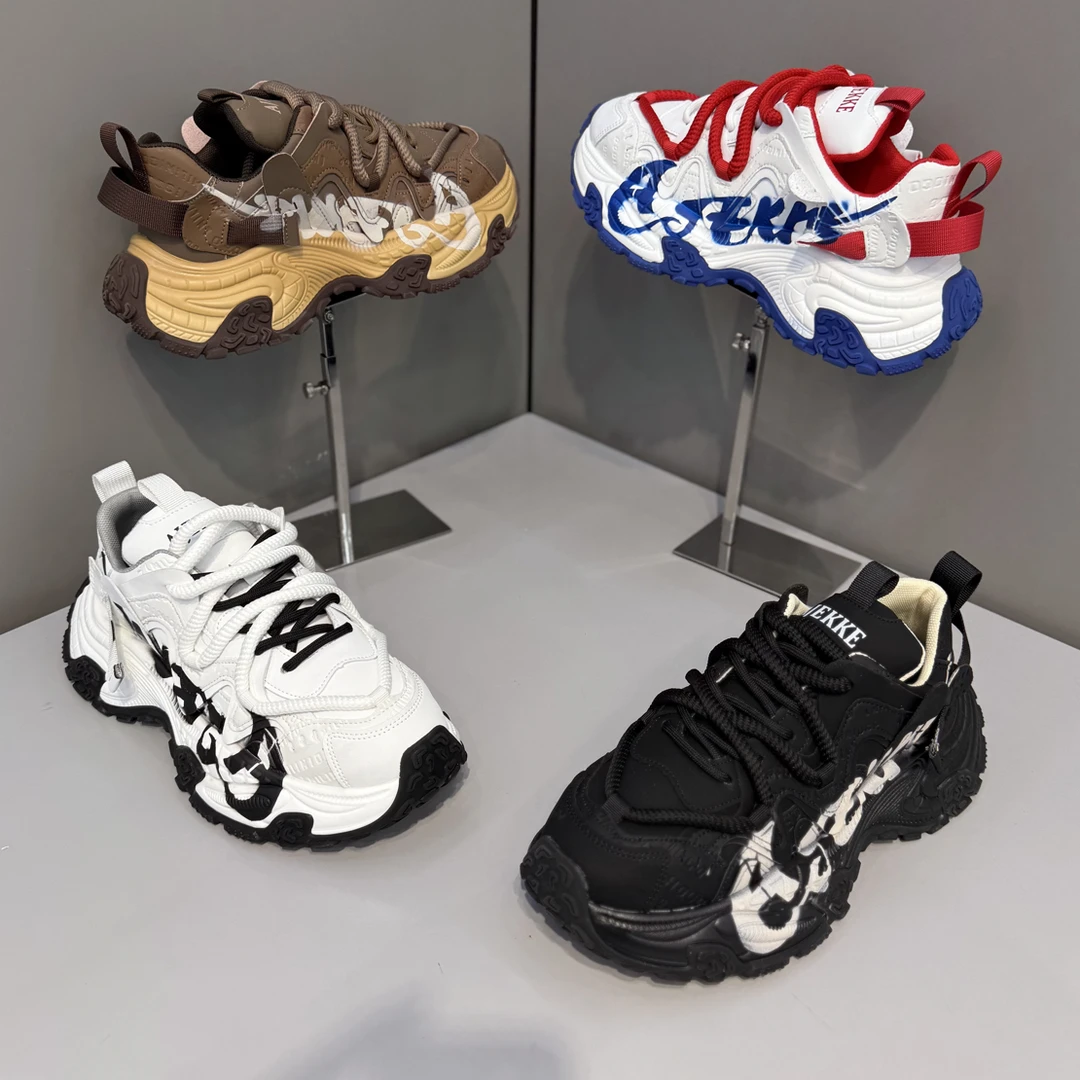 新款男士厚底轻奢舒适网红老爹鞋时尚潮流四季通用高品质经典款