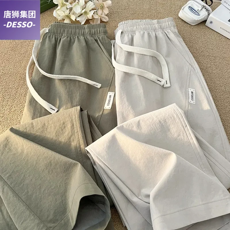 通知下架-2025新款美式潮牌裤子男士夏季显高直筒宽松休闲裤