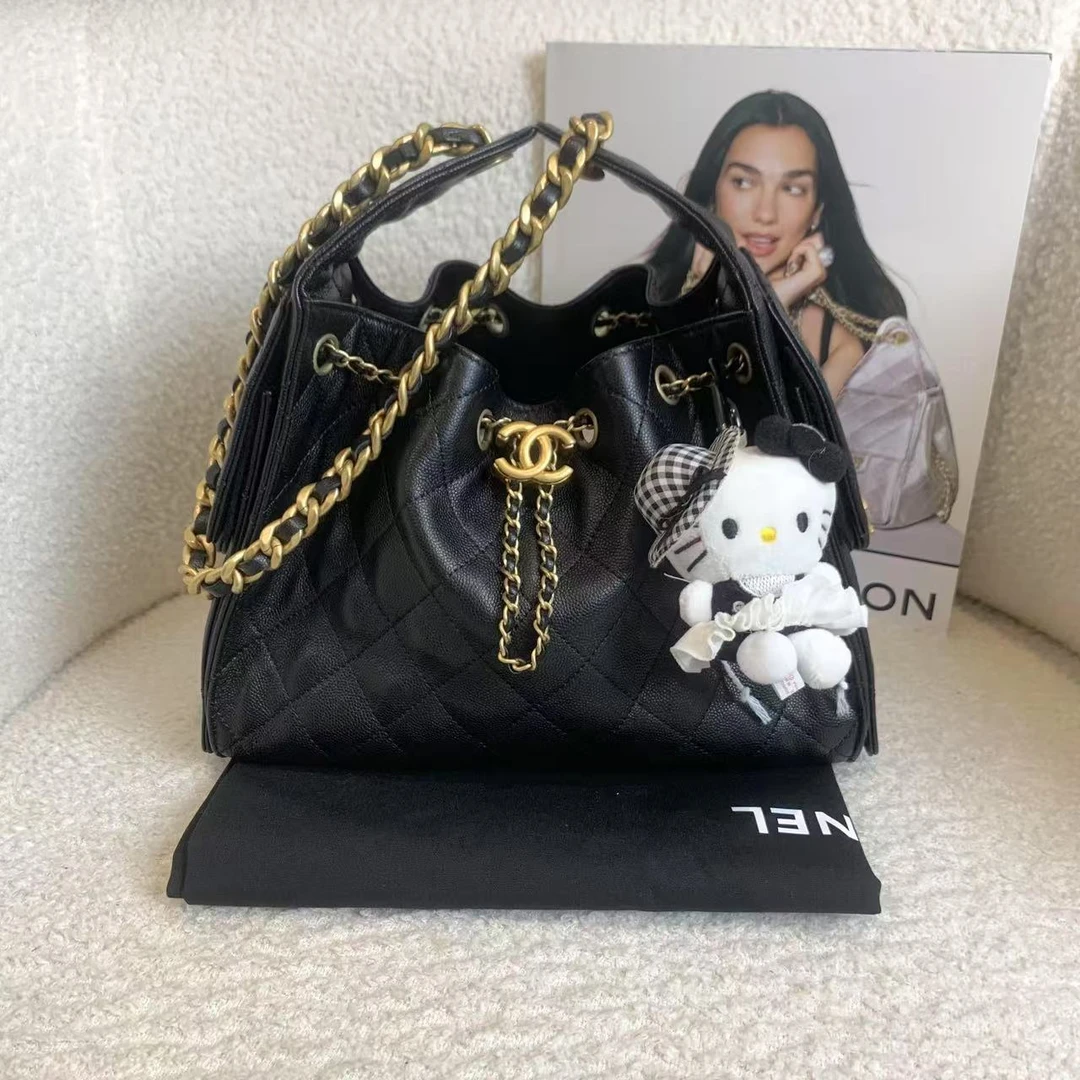 99新 Chanel/香奈儿 壹臻/25s黑金25bag ho bo小号 61834441