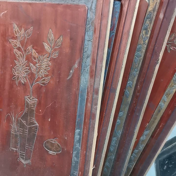 木聚*堂老木雕花版五片