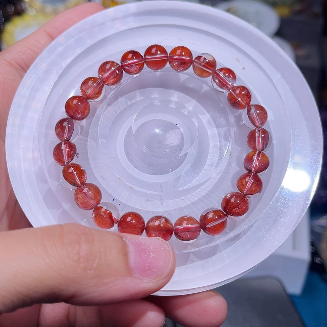 未镶嵌手链水晶红胶花