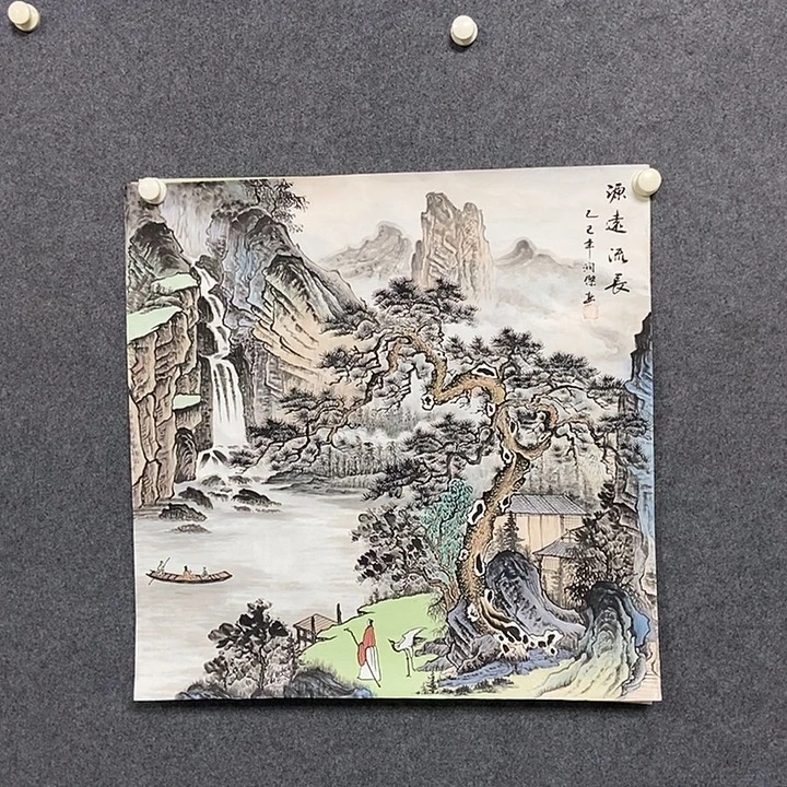 国画四尺斗方仿古山水一幅