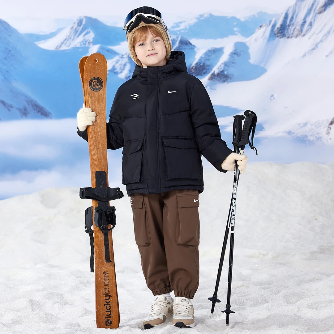 NIKE耐克童装羽绒服外套男女童冬装保暖防风加厚连帽运动1502