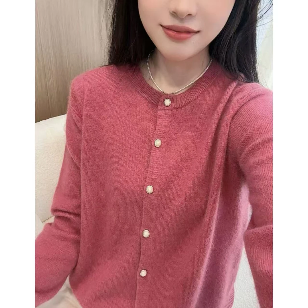 丽姐家~气质长袖时尚百搭女士圆领早秋开衫上衣736