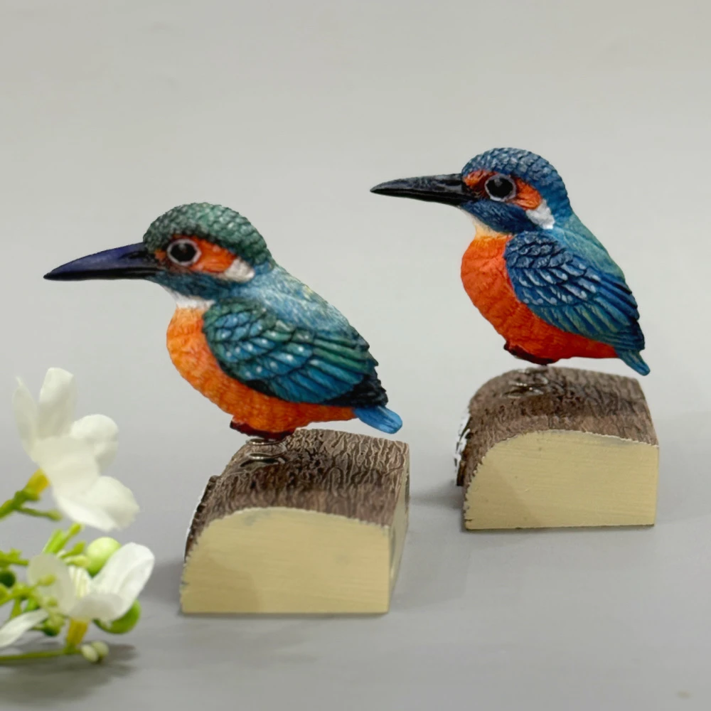 鸟类翠鸟树脂雕像车载摆件冰箱贴个性模玩手办模型工艺品家居装饰