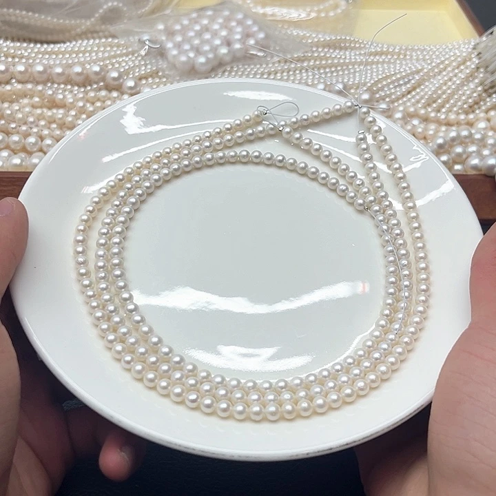 淡水珍珠天然珍珠项链银S925镶嵌5