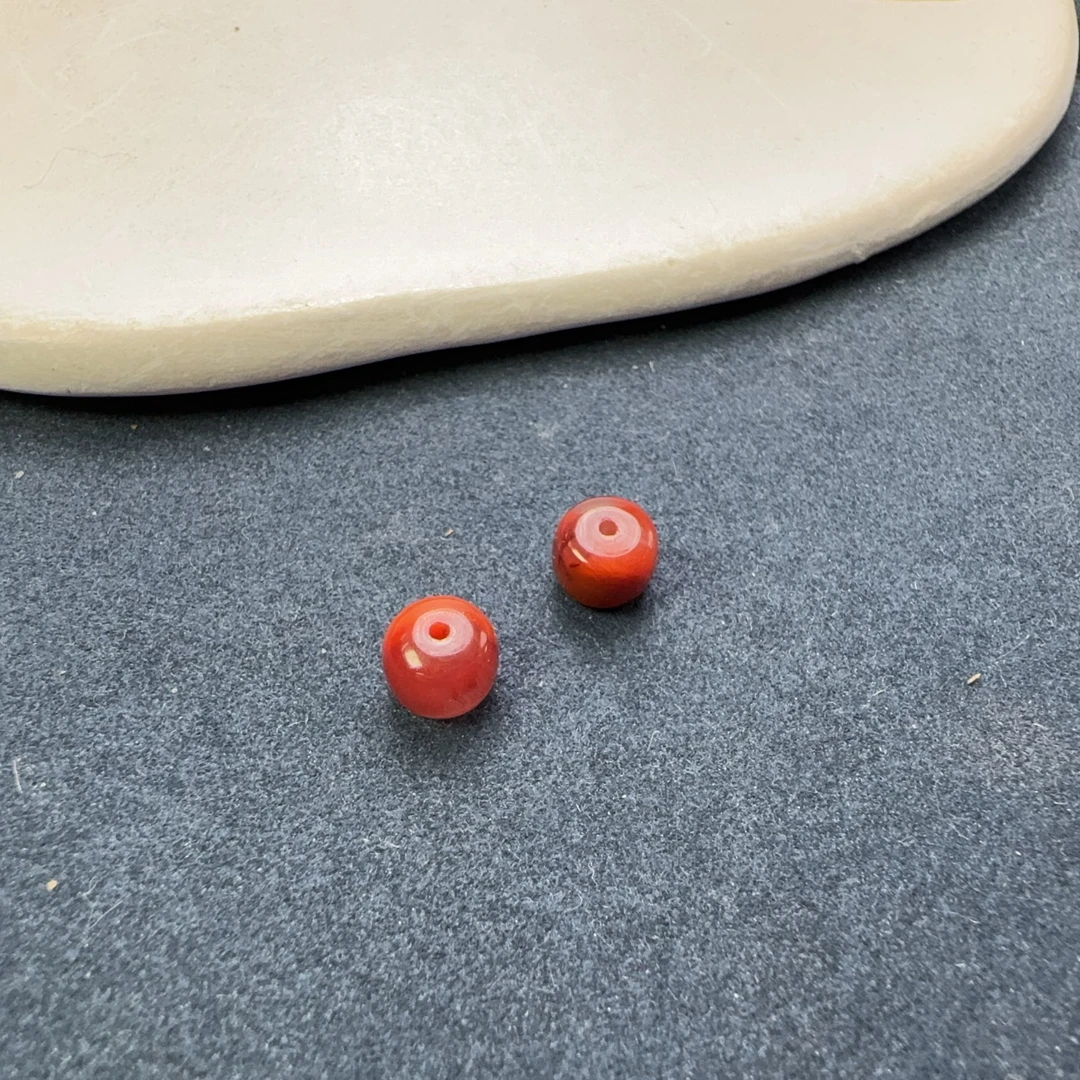 南红玛瑙老型珠2颗组合装7.5mm