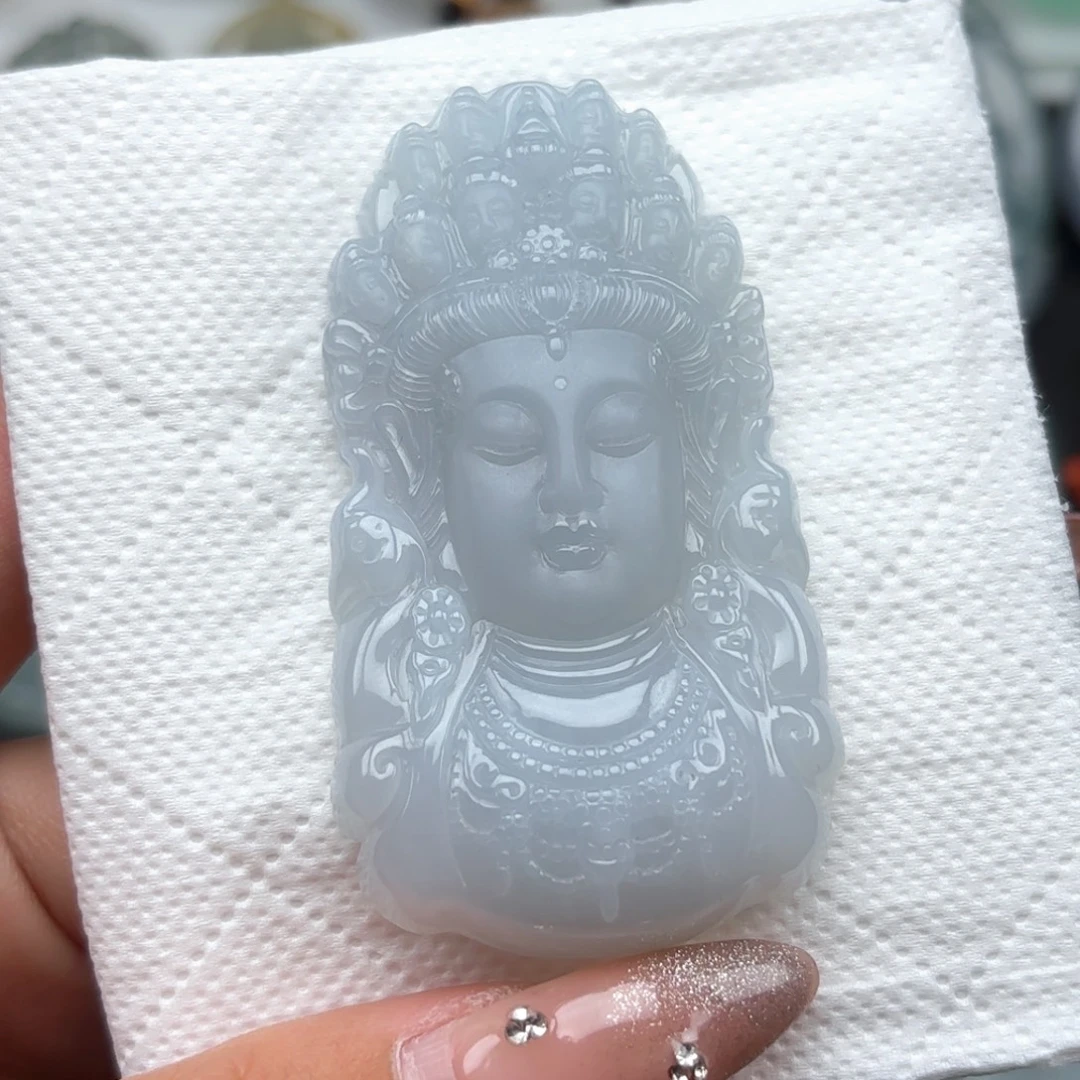 翡翠未镶嵌颈饰观音首