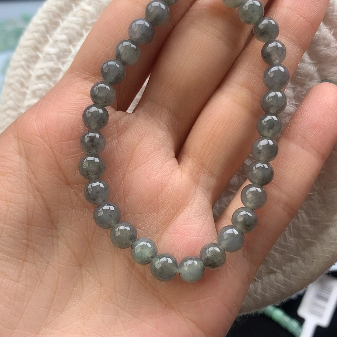 未镶嵌手串翡翠冰乌鸡卡6