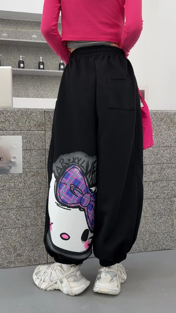 高街潮流休闲裤抽绳百搭长裤春季香蕉裤街头风卫裤宽松大码灯笼裤