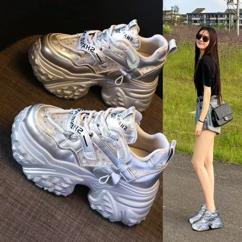 厚底内增高老爹鞋女鞋2025夏季新款松糕软底运动休闲鞋百搭时尚