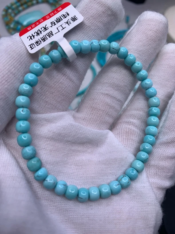 天然原矿绿松石单圈