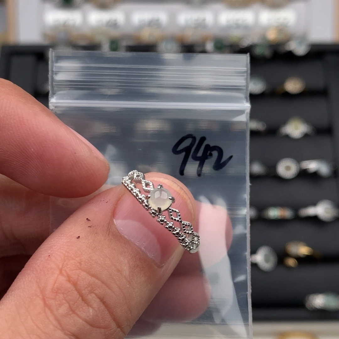 翡翠银S925镶嵌戒圈942