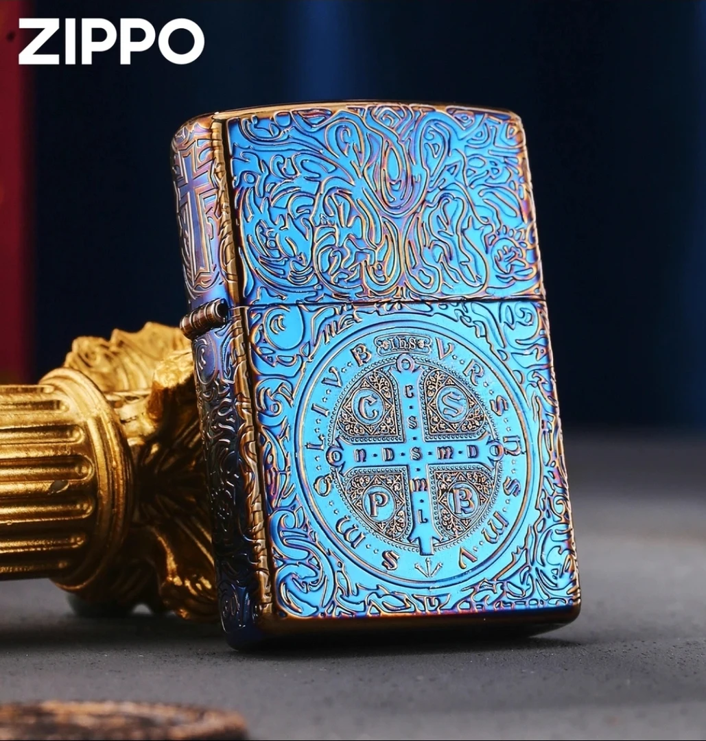 Zippo打火机熏金烤蓝康斯坦丁五面满雕DYJ1
