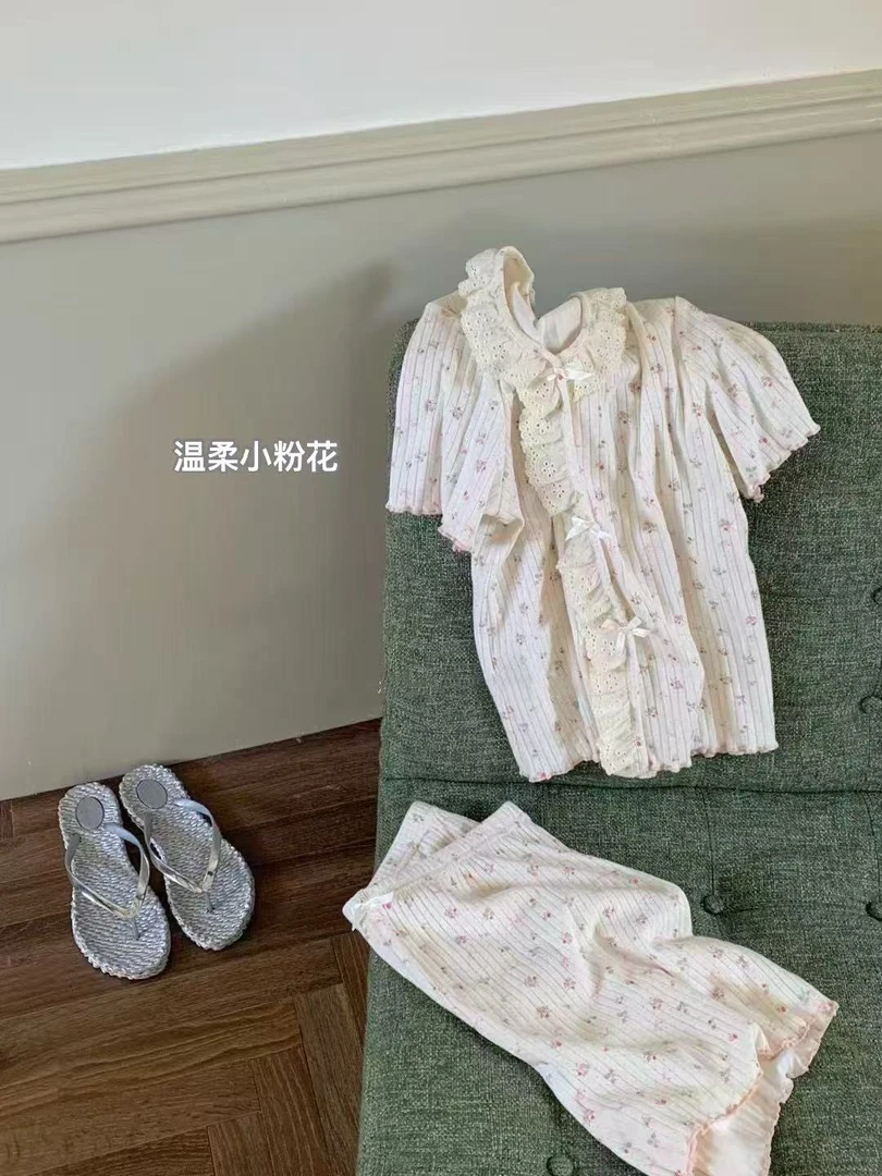 法式蕾丝花边田园风家居服睡衣套装2588