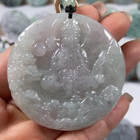 翡翠颈饰未镶嵌山水观音福利