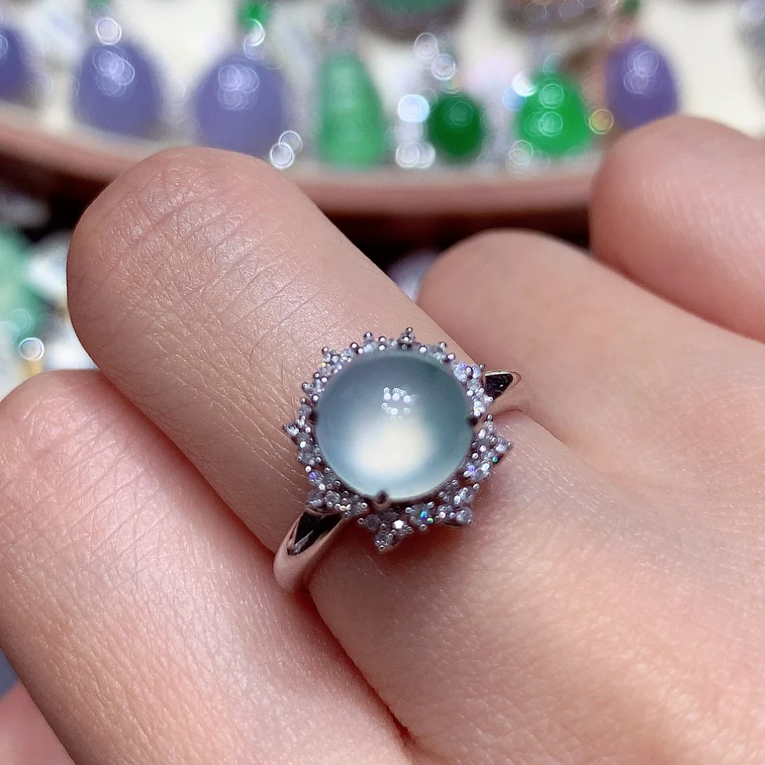 吊坠(不含链)18K金镶嵌翡翠