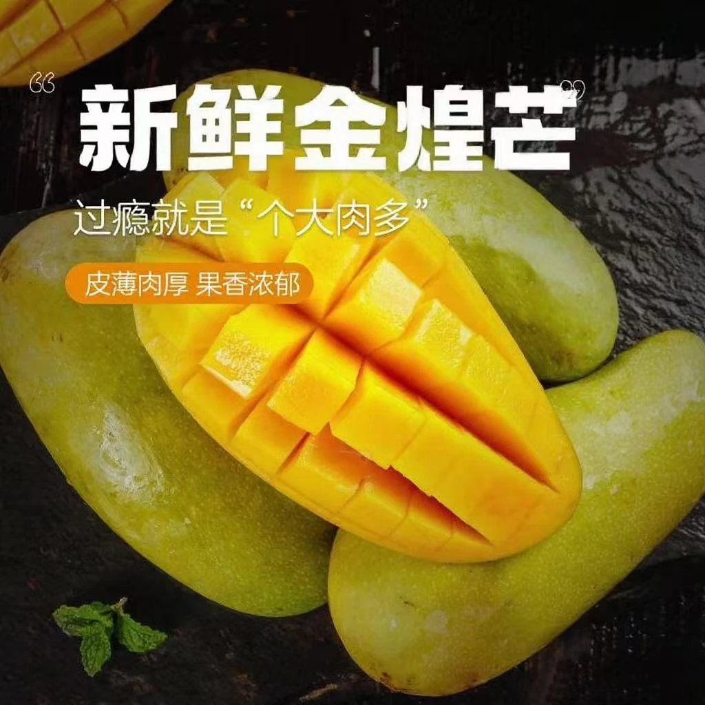 广西金煌芒新鲜应季水果青皮大芒果肉厚多汁产地直发整箱包邮