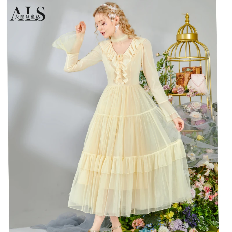 【玛丽的下午茶时光】2025新款中长款连衣裙显瘦大裙摆公主HL261QH