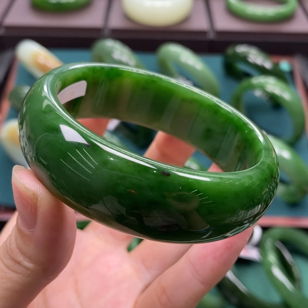 和田玉（碧玉）未镶嵌手镯5758