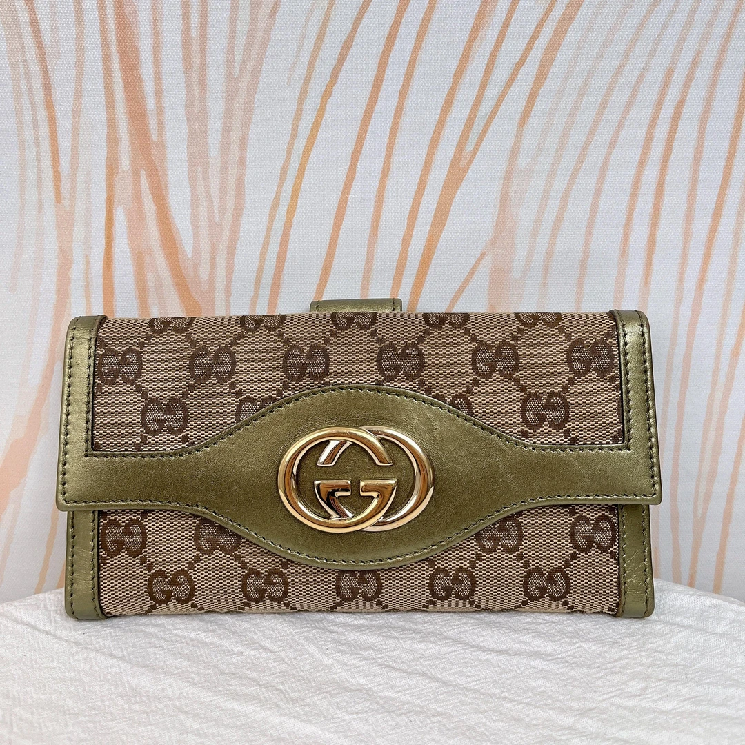 95新 GUCCI/古驰 老花长款双g钱包54486639