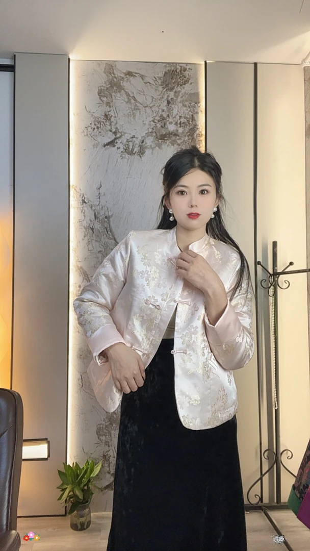 【兰花-棉衣】新中式女加棉外套修身型冬重工质感时尚气质短款棉衣