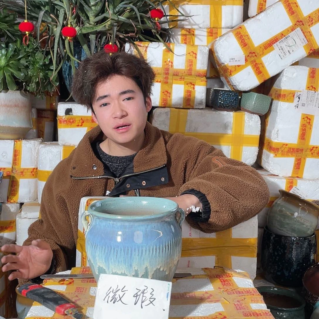 无铅玻璃宜兴紫砂花盆