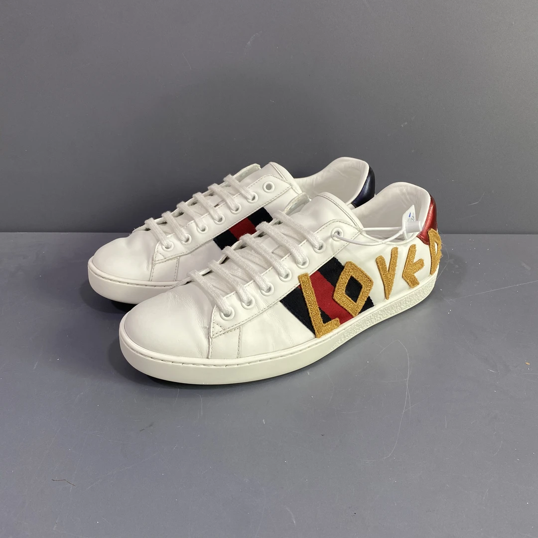 95新 GUCCI/古驰 40码 古驰gucci loved板鞋 休闲鞋 成色新260