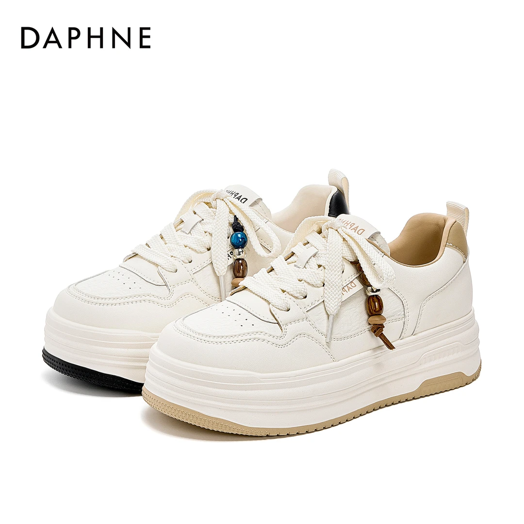 达芙妮女鞋2025春秋款休闲健步增高流苏休闲板鞋潮流百搭小众秋季