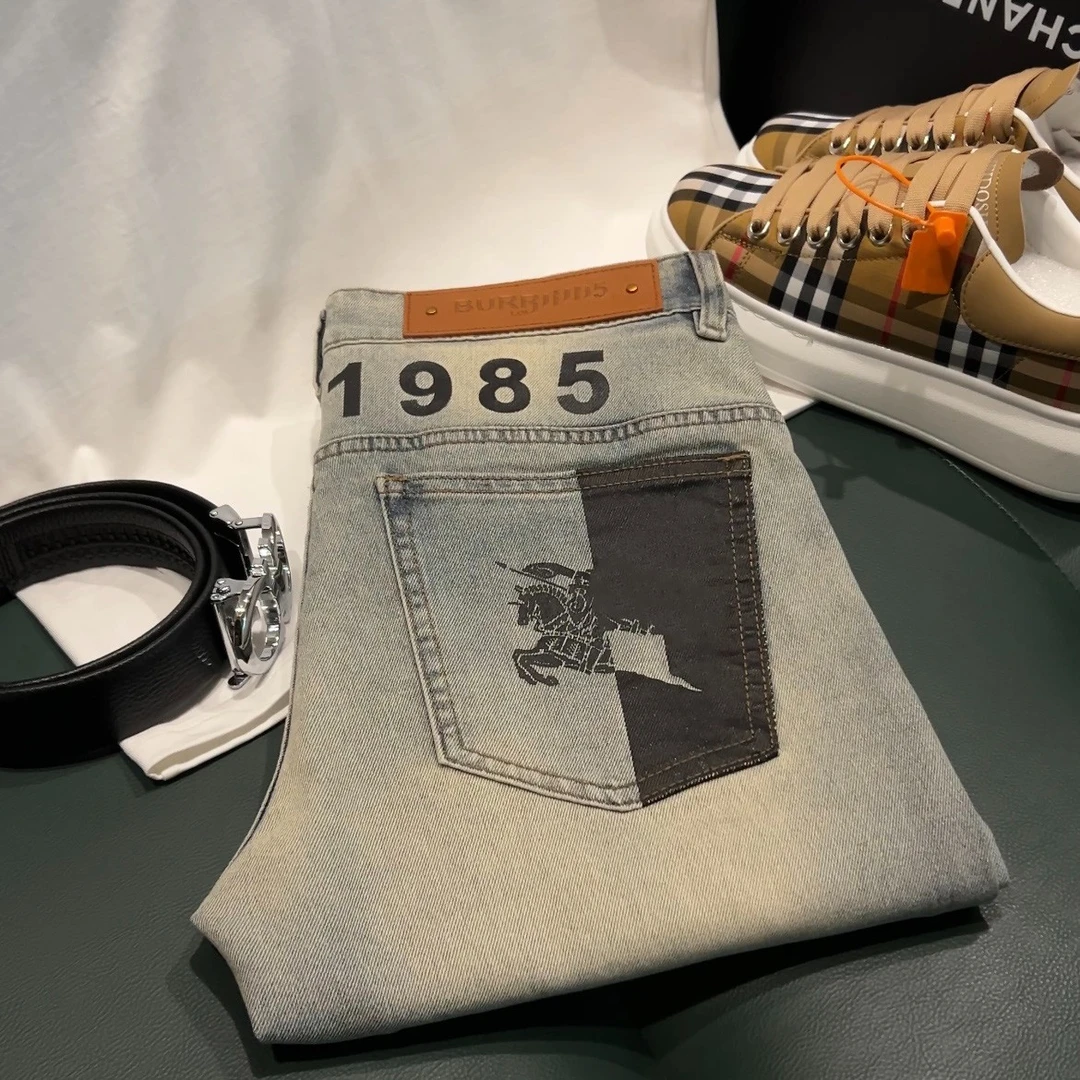 爆（战马287）欧货秋冬时尚百搭轻奢潮牌中腰直筒牛仔裤