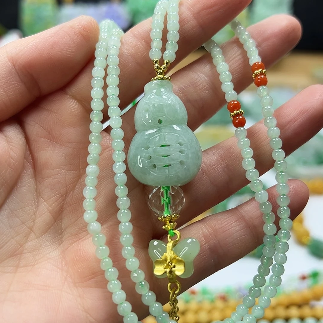 翡翠未镶嵌颈饰项链