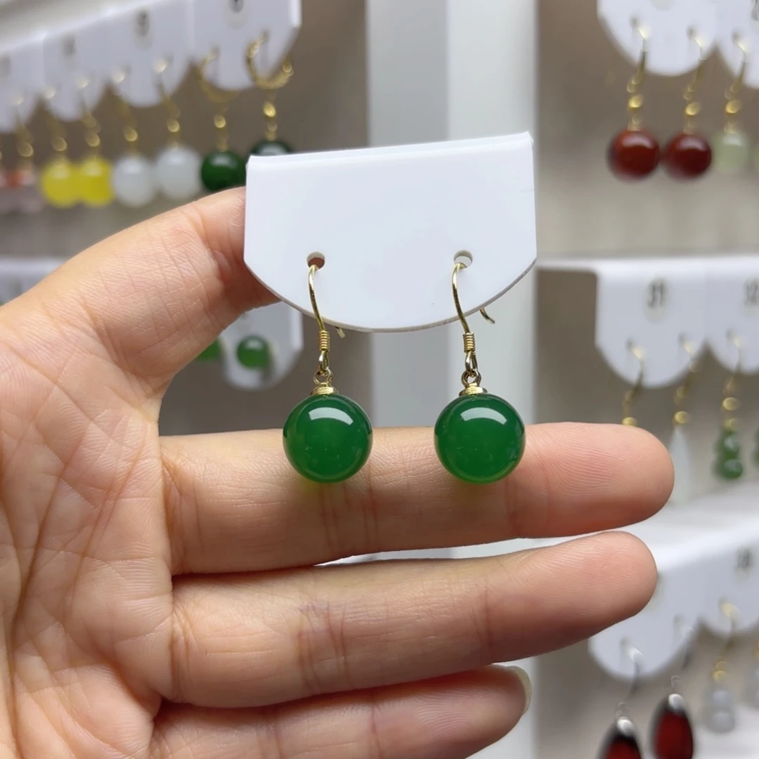 银S925镶嵌耳饰玛瑙/玉髓