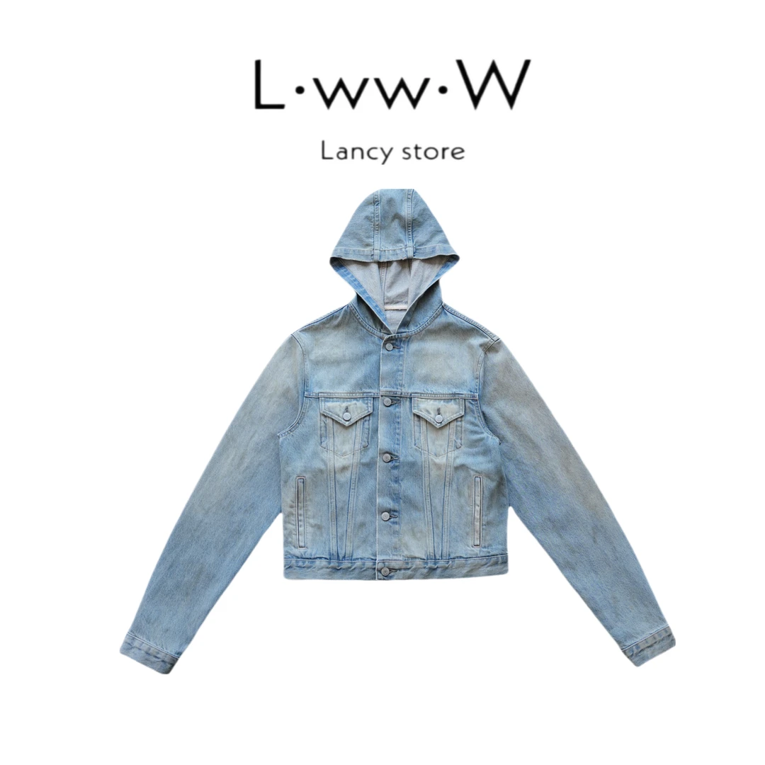 【匠心】重工水洗脏脏牛仔连帽泥染工艺正肩外套